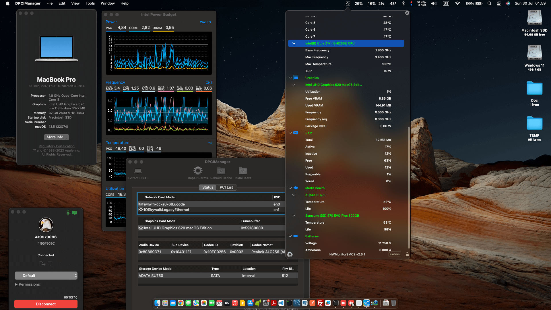 Success Hackintosh macOS Ventura 13.5 Build 22G74 in Asus VivoBook Pro F560UD-EJ511T